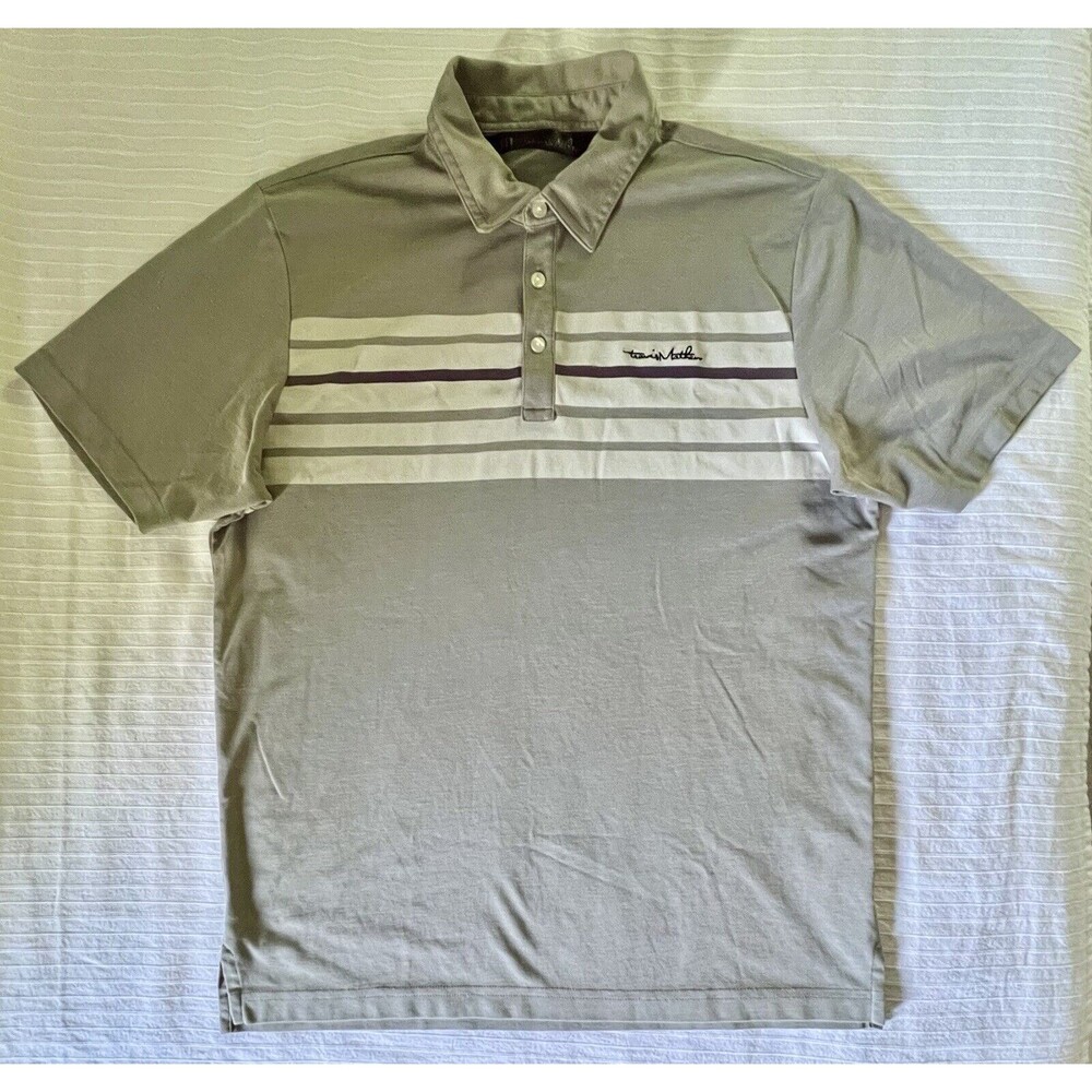 Travis Mathew Men's Polo Shirt - Gray - Size Medium - Endless Horizon - READ